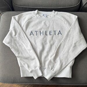 Athleta Light Gray Crewneck Sweatshirt